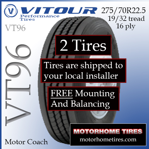 275 70r22 5 Vitour Vt96set Of 2free On Site Mobile Installation Motorhome Tires